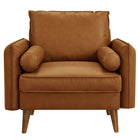 Modway - Revive Rembourré Cuir végane Fauteuil d’accent - Tan-7
