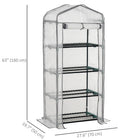 Outsunny - Serre portable 28 po L x 20 po l x 63 po H avec 4 étagères, blanc-Assez grand pour accueillir de nombreuses plantes et fleurs  
