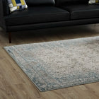 Modway - Dilys Treillis floral vintage vieilli Tapis de 5 pi l x 8 pi L - Brun sarcelle et beige-Dessous en caoutchouc de prise