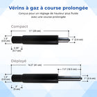 MotionGrey - Vérin à gaz pour chaise de bureau - Remplacement universel pour chaises de direction et gaming - Noir-Format universel compatible avec la plupart des chaises de bureau, exécutives et gaming pour un remplacement simple et rapide