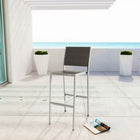 Modway - Shore Terrasse extérieure Aluminium Tabouret sans bras - Gris argenté-Panneaux d’accent en bois plastique