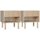 HOMCOM - Table de nuit moderne avec tiroir et étagère ouverte - bois naturel - lot de 2-Les tons naturels du bois mettent en valeur la décoration de votre intérieur 