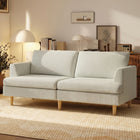 HOMCOM - Canapé 3 places 74 po avec coussins à ressorts épais - beige-Le revêtement en velours côtelé doux et texturé améliore le confort et le style au quotidien 