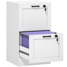 HOMCOM - Classeur vertical de bureau à 2 tiroirs - blanc-Deux tiroirs offrent un grand espace de rangement tout en conservant un format compact 
