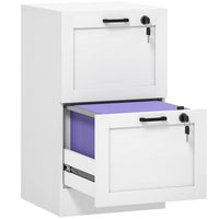 HOMCOM - Classeur vertical de bureau à 2 tiroirs - blanc-Deux tiroirs offrent un grand espace de rangement tout en conservant un format compact 

