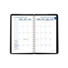 Staples - Agenda hebdomadaire/mensuel 2027 - 8 po H x 4 7/8 po l - noir - bilingue-Hebdomadaire : une semaine sur deux pages avec reference des mois passes / presents / futurs et section de notes en bas à gauche, mensuel : un mois sur deux pages avec reference du mois passe / present / futur, format bloc et section de notes sur le côte