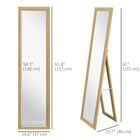 HOMCOM - Miroir pleine longueur - 14,6 po l x 61,8 po H - marron-Cadre en MDF solide pour une pièce maîtresse dans votre mobilier 