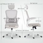 HOMCOM - Chaise de bureau ergonomique avec soutien lombaire 4d - gris-Siège pivotant à 360° et roulettes en PU pour un déplacement fluide sur différents types de sols 