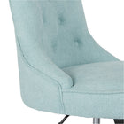 Chaise de bureau Hannah capitonnée, Menthe-Base en bois gris et fini métallique avec roulettes pour tapis