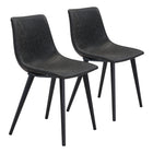 Zuo - Daniel Chaise de salle à manger - Noir vintage - Ensemble de 2-Assemblage requis