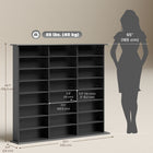 HOMCOM - Armoire de rangement multimédia à 8 niveaux - noir-Unité élégante servant également de présentoir pour objets décoratifs ou plantes