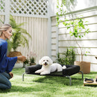 PawHut - Lit pour chien surélevé portable avec toile respirante-Coussin en forme de U offrant un soutien stable 