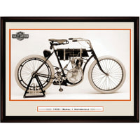 Harley Davidson First Model impression - Impression encadree - 39" x 28"-Impression d'art de haute qualité avec passe-partout et encadrement professionnel