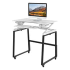 Rocelco - Ensemble rehausseur de bureau de luxe à hauteur ajustable de 40" et support au sol - Blanc / Noir-Garantie du fabricant d'un an