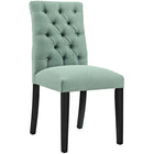 Modway - Duchess Tissu Chaise à manger Ensemble de 4 - Laguna-Dossier boutonné luxueusement touffé