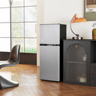 HOMCOM - Réfrigérateur mini 2 portes avec congélateur - 4,6 pi³ - argenté-Le congélateur de 1,13 pi³ et le réfrigérateur de 3,5 pi³ permettent de stocker facilement les produits surgelés et frais 
