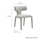 Modway - Stellan Dos courbé Boucle Tapis Chaise à manger Ensemble de 2 - Gris colombe-Cadre métallique caché