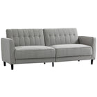 HOMCOM - Canapé-lit convertible moderne - gris-3 angles d’inclinaison du dossier (jusqu’à 180°) permettent de le convertir d’un canapé trois places en fauteuil inclinable ou en lit double temporaire. Chaque côté peut s’incliner individuellement 