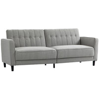 HOMCOM - Canapé-lit convertible moderne - gris-3 angles d’inclinaison du dossier (jusqu’à 180°) permettent de le convertir d’un canapé trois places en fauteuil inclinable ou en lit double temporaire. Chaque côté peut s’incliner individuellement 