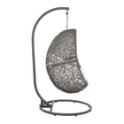 Modway - Encase Terrasse extérieure Rotin Chaise à balançoire - Gris blanc-Coussinets ajustables pour les pieds