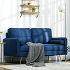 HOMCOM - Canapé d’amour 56 po avec coussins et oreillers - bleu-Tissu respirant effet lin résistant aux plis et à la déformation 