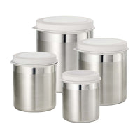 Tramontina - Ensemble de boîtes - Couvercles blancs - Ensemble de 4 pièces-Idéal pour conserver les aliments non périssables