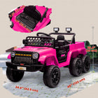 Qaba - Voiture RC électrique pour enfants 12V 7A avec commutateur 4WD/2WD - rose-Trois vitesses réglables avec télécommande pour une supervision en toute sécurité 