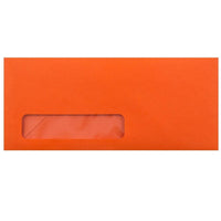 JAM Paper Enveloppes fenêtres no 10, 4 1/8 x 9 1/2 po, orange recyclé Brite Hue, 1000/paquet-Enveloppes en papier orange