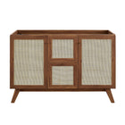 Modway - Soma 48" compatible avec un ou deux éviers simples ou double Armoire de toilette de salle de bain (lavabo non inclus) - Noyer-Finition du grain du bois