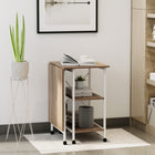 HOMCOM - Bureau pliant avec étagères de rangement - 42,1 po L x 21,7 po l x 29,9 po H - naturel-Surfaces supérieures résistantes à la poussière et faciles à nettoyer
