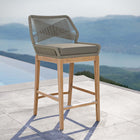Modway - Wellspring Terrasse extérieure Bois de teck Tabouret de bar - Greige gris clair-Base en bois de teck haut de gamme