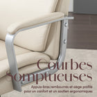 Elle Décor - Fauteuil de bureau Ellegant IVY - 25 1/2 po l x 29 po P x 40 3/4 po à 44 1/2 po H - Ivoire-Dimensions: 25-1/2 po l x 29 po P x 40-3/4 po - 44-1/2 po H