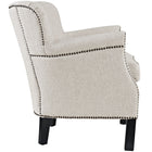 Modway - Key Tissu rembourré Fauteuil - Sable-Pieds en bois de bouleau teint noir