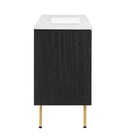 Modway - Chaucer 48" Vanité de salle de bain à un seul lavabo - Noir Blanc-Stratifié à grain de bois