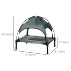 PawHut - Lit pour animaux surélevé rafraîchissant avec auvent pour petits chiens - 25 po L x 18 po l x 24 po H - gris-Le tissu est fabriqué en polyester respirant de haute densité pour éloigner la chaleur 