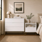 Manhattan Comfort - Avira 35" commode 3 tiroirs style mid-century modern - blanc-9