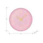 Monarch Specialties - 9108 Horloge Murale Rond de 12" - Visage Rose/Cadre Rose-Conçu avec un affichage numérique facile à lire sous une surface en verre pour voir l'heure d'un seul coup d'Sil