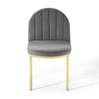 Modway - Isla Performance Velvet Fauteuil d’appoint de salle à manger Ensemble de 2 - Gris or-Capacité de poids de la chaise : 331 lb.