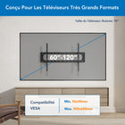Mount-It! - Support TV inclinable XXL pour charges lourdes-Installation facile grâce au gabarit et au niveau à bulle fournis pour plus de précision