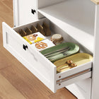 HOMCOM - Armoire de cuisine garde-manger 64 po avec 3 compartiments et 2 tiroirs - blanc-Couleur : Blanc, Bois Naturel, Noir 
