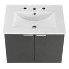 Modway - Maybelle 24" Vanité de salle de bain murale - Gris blanc-8