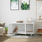 PawHut - Enclos pour bac à litière pour chat - blanc-S’harmonise avec tout décor grâce à son design élégant et simple 