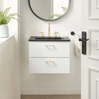 Modway - Daybreak 24" Vanette de salle de bain - Blanc Noir-Tiroirs spacieux