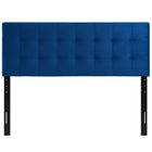 Modway - Lily Biscuit Touffé Performance Velvet Tête de lit Queen, Marine-Hauteur ajustable de 45 » à 52,5 »