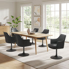 Modway - Lippa Salle à manger pivotante Cuir végane Fauteuil - Noir noir-Capacité de pivot à 360º