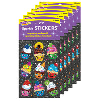 TREND - Autocollants scintillants cupcake cuties - 6 paquets de 18-Les autocollants Sparkle ajoutent du piquant aux insignes nominatifs, aux rapports, aux invitations, aux albums de coupures, aux affectations, etc.