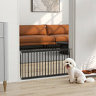 PawHut - Porte pour chien réglable 26"-37" L - 18" H et 2 extensions - Noir-Facile à enjamber tout en gardant les petits chiens en sécurité à l'intérieur