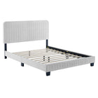 Modway - Celine Chenal Touffé Performance Velvet Lit de plateforme complet, Gris clair-Lit de plateforme complet