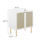Modway - Chaucer 30" Armoire de toilette de salle de bain (lavabo non inclus) - Blanc-Tablette réglable