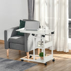 HOMCOM - Bureau debout mobile - 31 po L x 15,75 po l x 32,25 po H - blanc-La forme unique en C permet de nombreux placements différents 